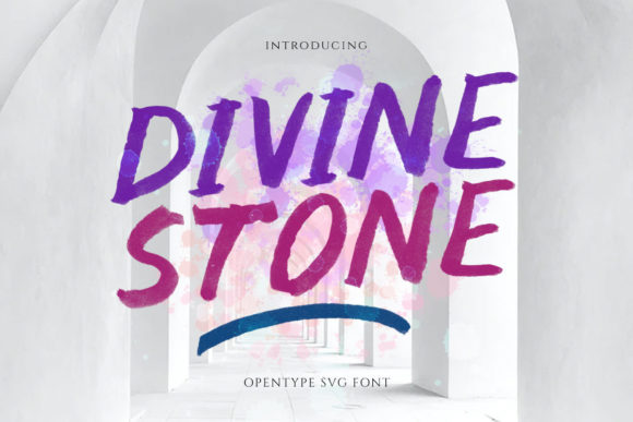 Divine Stone: A Brush Display Font for Fresh and Playful Design